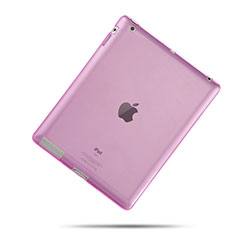 Custodia Silicone Trasparente Ultra Slim Morbida per Apple iPad 2 Rosa