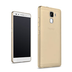 Custodia Silicone Trasparente Ultra Slim Morbida per Huawei Honor 7 Dual SIM Oro