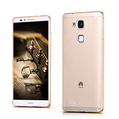 Custodia Silicone Trasparente Ultra Slim Morbida per Huawei Mate 7 Oro