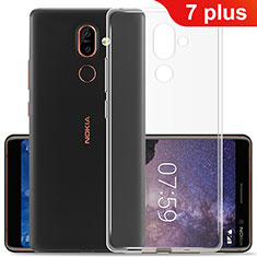 Custodia Silicone Trasparente Ultra Slim Morbida per Nokia 7 Plus Chiaro