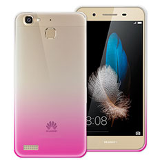 Custodia Silicone Trasparente Ultra Slim Morbida Sfumato per Huawei Enjoy 5S Rosa Caldo