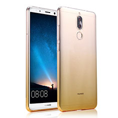 Custodia Silicone Trasparente Ultra Slim Morbida Sfumato per Huawei Rhone Giallo