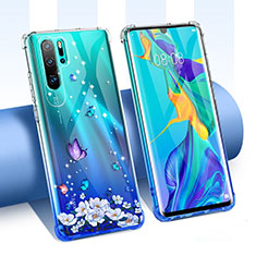 Custodia Silicone Trasparente Ultra Sottile Cover Fiori T02 per Huawei P30 Pro New Edition Multicolore