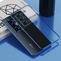 Custodia Silicone Trasparente Ultra Sottile Cover Morbida AN1 per Vivo X70 Pro+ Plus 5G Blu