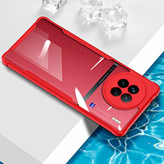 Custodia Silicone Trasparente Ultra Sottile Cover Morbida BH1 per Vivo X90 5G Rosso