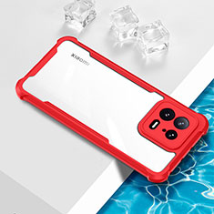 Custodia Silicone Trasparente Ultra Sottile Cover Morbida BH1 per Xiaomi Mi 13 Pro 5G Rosso