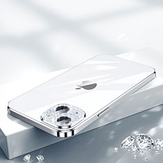 Custodia Silicone Trasparente Ultra Sottile Cover Morbida Bling-Bling LD2 per Apple iPhone 15 Argento