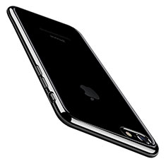 Custodia Silicone Trasparente Ultra Sottile Cover Morbida C01 per Apple iPhone SE (2020) Nero
