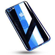 Custodia Silicone Trasparente Ultra Sottile Cover Morbida C02 per Apple iPhone SE (2020) Blu