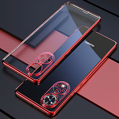 Custodia Silicone Trasparente Ultra Sottile Cover Morbida H01 per Huawei Honor 50 Pro 5G Rosso