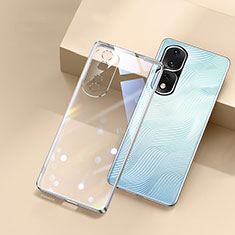 Custodia Silicone Trasparente Ultra Sottile Cover Morbida H01 per Huawei Honor 80 Pro Flat 5G Argento