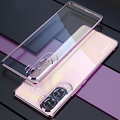 Custodia Silicone Trasparente Ultra Sottile Cover Morbida H01 per Huawei Honor X50i 5G Viola