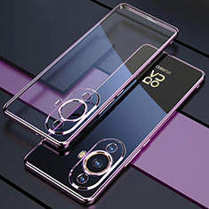 Custodia Silicone Trasparente Ultra Sottile Cover Morbida H01 per Huawei Nova 11 Viola