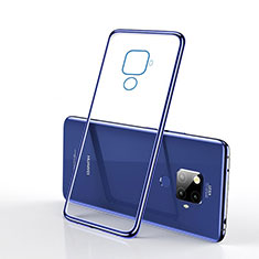 Custodia Silicone Trasparente Ultra Sottile Cover Morbida H01 per Huawei Nova 5z Blu