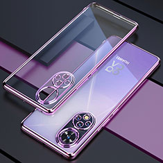 Custodia Silicone Trasparente Ultra Sottile Cover Morbida H01 per Huawei Nova 9 Viola