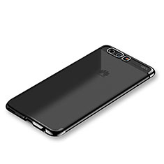 Custodia Silicone Trasparente Ultra Sottile Cover Morbida H01 per Huawei P10 Nero