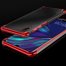 Custodia Silicone Trasparente Ultra Sottile Cover Morbida H01 per Huawei Y7 Prime (2019) Rosso