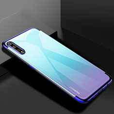 Custodia Silicone Trasparente Ultra Sottile Cover Morbida H01 per Huawei Y8p Blu