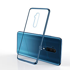 Custodia Silicone Trasparente Ultra Sottile Cover Morbida H01 per OnePlus 7T Pro Blu