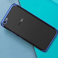 Custodia Silicone Trasparente Ultra Sottile Cover Morbida H01 per Oppo A71 Blu