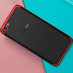 Custodia Silicone Trasparente Ultra Sottile Cover Morbida H01 per Oppo A71 Rosso