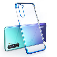 Custodia Silicone Trasparente Ultra Sottile Cover Morbida H01 per Oppo Find X2 Lite Blu