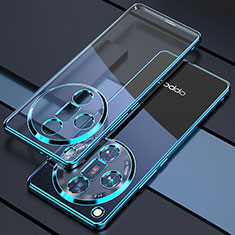 Custodia Silicone Trasparente Ultra Sottile Cover Morbida H01 per Oppo Find X7 Ultra 5G Blu