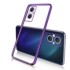 Custodia Silicone Trasparente Ultra Sottile Cover Morbida H01 per Oppo Reno7 Z 5G Viola