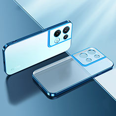 Custodia Silicone Trasparente Ultra Sottile Cover Morbida H01 per Oppo Reno9 Pro 5G Blu