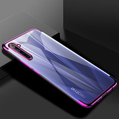 Custodia Silicone Trasparente Ultra Sottile Cover Morbida H01 per Realme 6s Viola