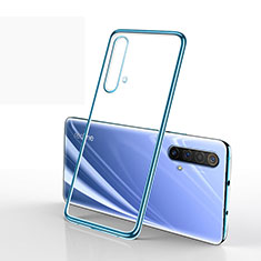 Custodia Silicone Trasparente Ultra Sottile Cover Morbida H01 per Realme X50t 5G Blu