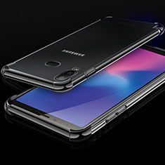 Custodia Silicone Trasparente Ultra Sottile Cover Morbida H01 per Samsung Galaxy A6s Nero