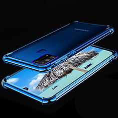 Custodia Silicone Trasparente Ultra Sottile Cover Morbida H01 per Samsung Galaxy M31 Blu