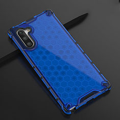 Custodia Silicone Trasparente Ultra Sottile Cover Morbida H01 per Samsung Galaxy Note 10 5G Blu