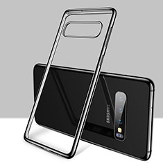 Custodia Silicone Trasparente Ultra Sottile Cover Morbida H01 per Samsung Galaxy S10 Plus Nero