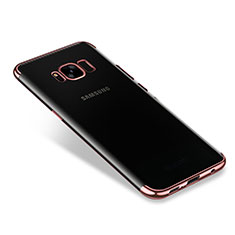 Custodia Silicone Trasparente Ultra Sottile Cover Morbida H01 per Samsung Galaxy S8 Plus Oro Rosa