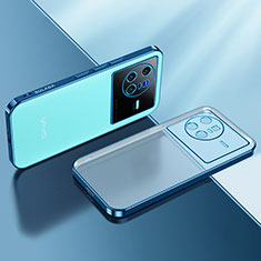 Custodia Silicone Trasparente Ultra Sottile Cover Morbida H01 per Vivo X80 5G Blu