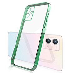 Custodia Silicone Trasparente Ultra Sottile Cover Morbida H01 per Vivo Y55 5G Verde