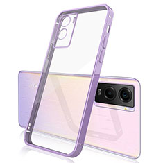 Custodia Silicone Trasparente Ultra Sottile Cover Morbida H01 per Vivo Y72t Viola