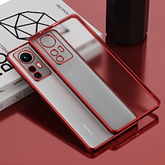 Custodia Silicone Trasparente Ultra Sottile Cover Morbida H01 per Xiaomi Mi 12 Pro 5G Rosso