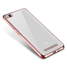 Custodia Silicone Trasparente Ultra Sottile Cover Morbida H01 per Xiaomi Mi 4C Oro Rosa