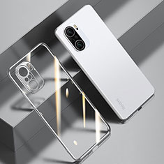 Custodia Silicone Trasparente Ultra Sottile Cover Morbida H01 per Xiaomi Poco F3 5G Argento