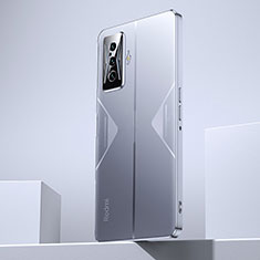 Custodia Silicone Trasparente Ultra Sottile Cover Morbida H01 per Xiaomi Poco F4 GT 5G Argento