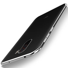Custodia Silicone Trasparente Ultra Sottile Cover Morbida H01 per Xiaomi Pocophone F1 Argento