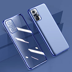Custodia Silicone Trasparente Ultra Sottile Cover Morbida H01 per Xiaomi Redmi Note 10 Pro 4G Blu