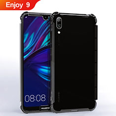 Custodia Silicone Trasparente Ultra Sottile Cover Morbida H02 per Huawei Enjoy 9 Nero