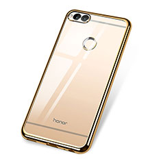 Custodia Silicone Trasparente Ultra Sottile Cover Morbida H02 per Huawei Honor 7X Oro