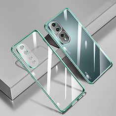 Custodia Silicone Trasparente Ultra Sottile Cover Morbida H02 per Huawei Honor 80 Pro Flat 5G Verde