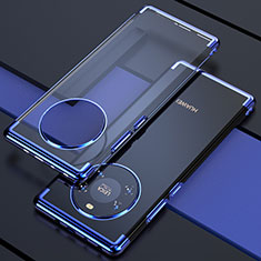 Custodia Silicone Trasparente Ultra Sottile Cover Morbida H02 per Huawei Mate 40E 5G Blu