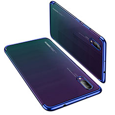 Custodia Silicone Trasparente Ultra Sottile Cover Morbida H02 per Huawei P20 Blu